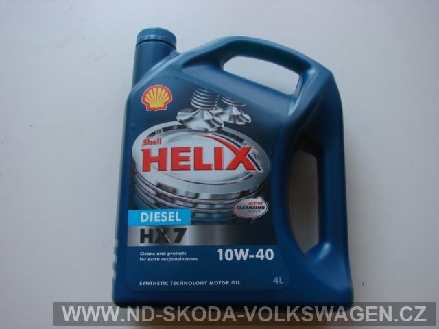 SHELL HELIX 10W-40 HX7 DIESEL 4L NORMA VW 50500,API CF,ACEA A3/B3/B4