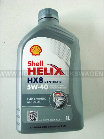 PLNĚ SYNTETICKÝ MOTOROVÝ OLEJ SHELL HELIX HX8 5W-40 (1 L), SPECIFIKACE VW 502.00/505.00